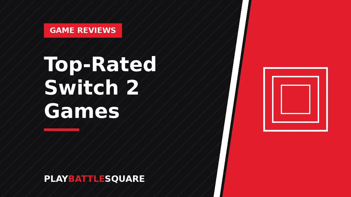 Nintendo Switch 2 console surrounded by top-rated game titles including Zelda, Hades II and Donkey Kong Bananza