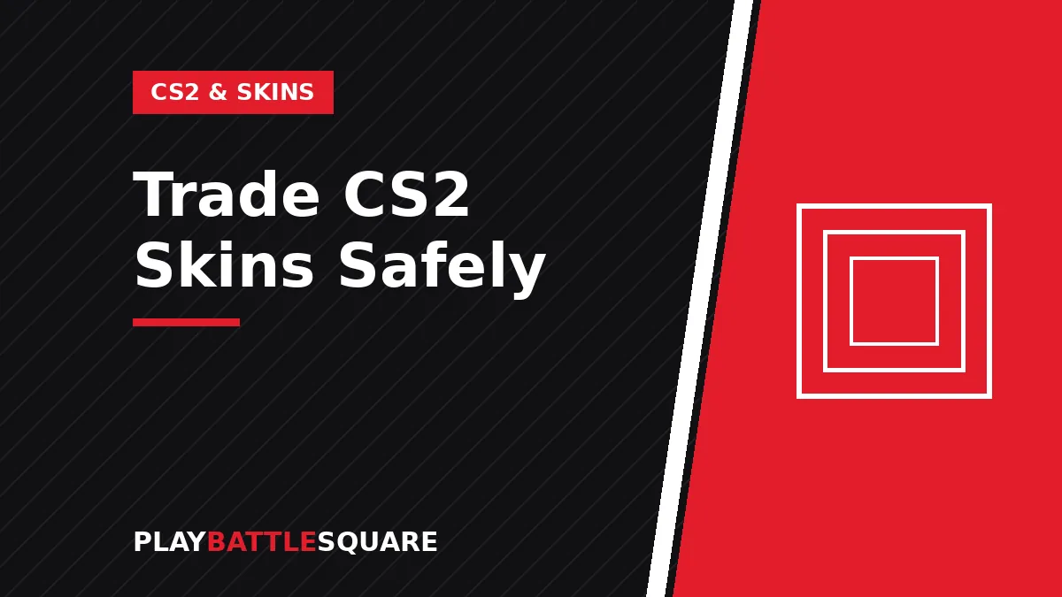 CS2 weapon skins in a Steam trade window with a shield icon representing safe trading